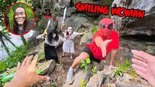 Smiling Woman Chase 4 Spider Man | The Dark Cave Escape Challenge ( Horror Story Short )