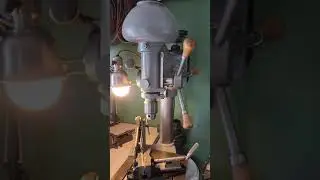 1948 Canadian Blower & Forge Buffalo 15 Drill Press with custom switch extension and Delta 882 lamp