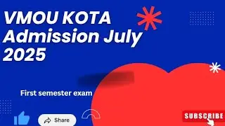 Vmou Kota Admission July 2025 and semester Exam