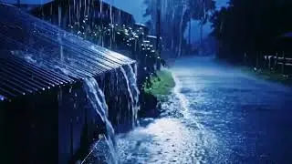 Midnight Rural ASMR: Relentless Heavy Rain Falling Over Quiet Fields and Sleeping Homes 93