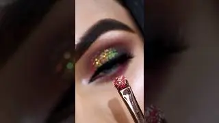 Rosy pink glitter eyeshadow tutorial #eyeshadowtutorial #makeup #glittereyeshadow