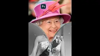 Queen Elizabeth easy and simple zip manipulation | photoshop tutorial #shorts  #photoshoptutorial