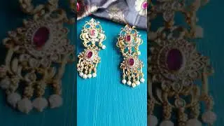 Beautiful  gold  plated  silver earrings . Must have for  all your festive occasions..