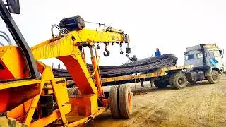 Borewell Machine Accident Jumped from the Bridge Pulled by Escort Hydra