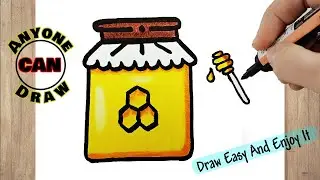 How to draw Honey jar step by step | DRAWING HONEY JAR EASY