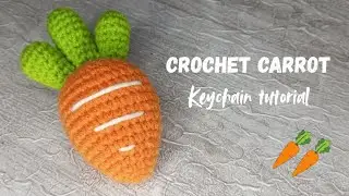 How to crochet a mini carrot keychain 🥕🌸| step-by-step guide perfect for beginners 🌸
