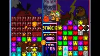 Tetris Attack - Bowser Very Hard Mode - x17 chain! - No Cheats