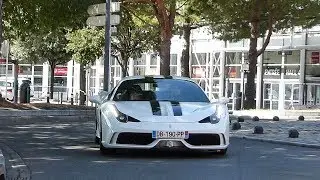 DECATTED Ferrari 458 Speciale - LOUD DOWNSHIFTS, CRAZY SOUND !