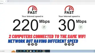 Two computers connected to the same WiFi but having different speed