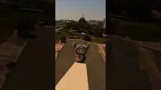 flying labubu stitch in Valencia #labubu #valencia #stitch