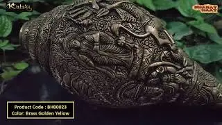 Kalarambh Brass Durga Design Blowing Shankh Conch for Home Vastu Pooja Puja Mandir Office