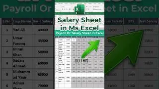Payroll Or Salary Sheet in Microsoft Excel | How to Create Payroll in Microsoft Excel