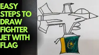 Easysteps to draw Fighter jet with flag || how to draw plane #viral #trending#drawing #mouse #jet