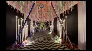 Wedding Sangeet Entrance Decoration #light #weddinglighting #wedding