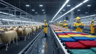 🐑 How Wool Is Made Today | Inside the Modern Wool Factory (Full Process)||MadeIt