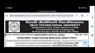 DTU /DEC Delhi Non teaching Vacancy Out 2025-26//LDC UDC ASO SO