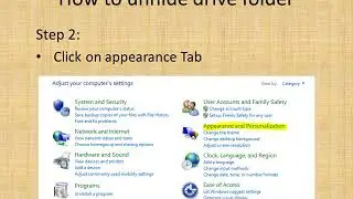 How  to Hide & Unhide drive folder