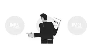 Indian businessman holding business chart document outline 2D character doodle animation