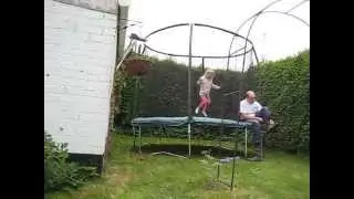 Asda Jumpking 10ft trampoline assembly and first bounce timelapse Evie's first trampoline
