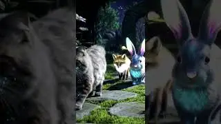Lantern Fur Pets in the Moonlight &ndash; Bioluminescent Catwalk Fantasy #pets #anime #love #moon #shorts