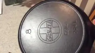 Griswold slant logo ERIE cast iron skillet no. 8, pn 724 L