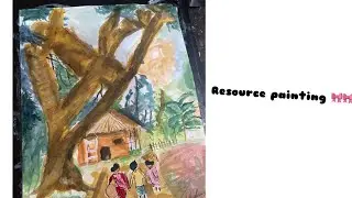 Rural Indian landscape acrylic colour painting # resource painting #viral
