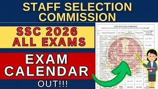SSC ALL EXAMS 2026 EXAM CALENDAR OUT