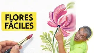 C&oacute;mo Pintar Flores F&Aacute;CILES con Pinceladas B&aacute;sicas | Paso a Paso #art #1millionviews 