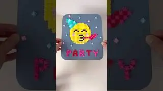 🥳😍 Smile Emoji Pixel Art Clips in Reverse #funny #oddlysatisfying #toydreams