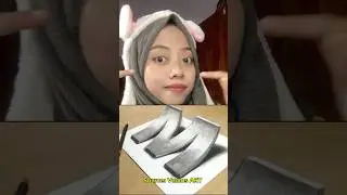 Cara gambar huruf 3D melengkung 😲 #art #drawing #drawingtutorial #howtodraw #dqueenarts