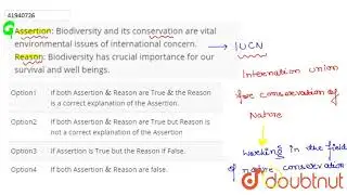 Assertion: Biodiversity and its conservation are vital environmental issues of international concern