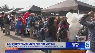 Los Angeles County stadiums host food, supply drives for fire victims