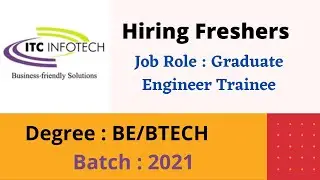 ITC Infotech Hiring Freshers for the Role of Graduate Engineer Trainee |