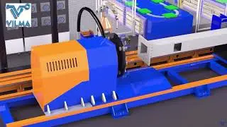 Automated welding robot production line for light poles