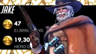 INSANE MCCREE - JAKE! 47 ELIMS! [ OVERWATCH SEASON 19 TOP 500 ]