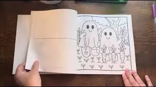 Ghostly Gardens Cute and Simple Halloween by LeiLani Dicker coloring book flip @wikiwikidesigns 