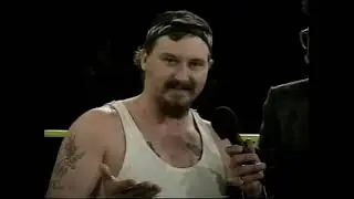 Dean Hill in ring interview with Jebediah Blackhawk and Trailer Park Trash