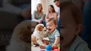 #baby play with dog | Kurumba song
