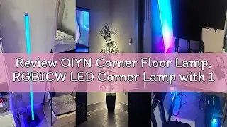 Review OIYN Corner Floor Lamp, RGBICW LED Corner Lamp with 1300lm Smart Modern Floor Lamp,App & Remo