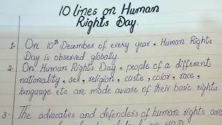 Write 10 Lines on Human Rights Day | World Human Rights Day Essay in English