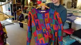 The Alpaca Clothing Co | Women's Intarsia Alpaca Cardigan 'Harper Red'
