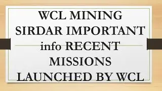 WCL MINING SIRDAR IMPORTANT TOPIC.