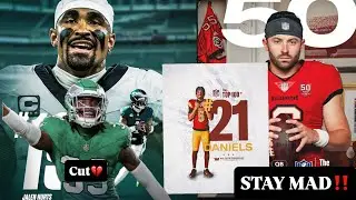 The NFL players know more than we do! #jalenhurts ranked 19th in the top 100) Eli Ricks get waved 💔