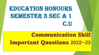 Education Honours Semester 3 SEC A1|| C.U|| Important Questions 2022-23|| @educationeducare