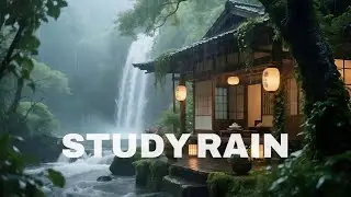 12 Hours Soul-Calming Heavy Rain Sounds at Waterfall Garden Cabin to Help You Study and Relax 🌧️