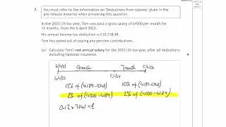 Higher Applications of Maths 2024 Q7 Net Salary