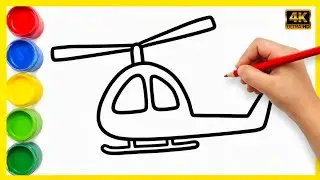 Easy Helicopter Drawing for Kids 🚁 | बच्चों के लिए हेलीकॉप्टर ड्राइंग | Step by Step Drawing