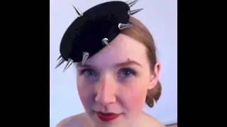 Black Steampunk Pillbox Hat - Keely Spike Noir - Shappos.com