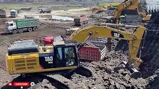 Mega Mining Operation &ndash; CAT 352F & Liebherr 974/964 Excavators Powering Massive Ore Loading at Ascon