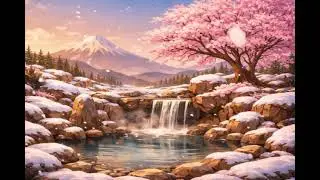 Cozy Japanese Spring Lofi 🌸❄️ | Warm Onsen, Falling Sakura, Peaceful Study & Relax Beats